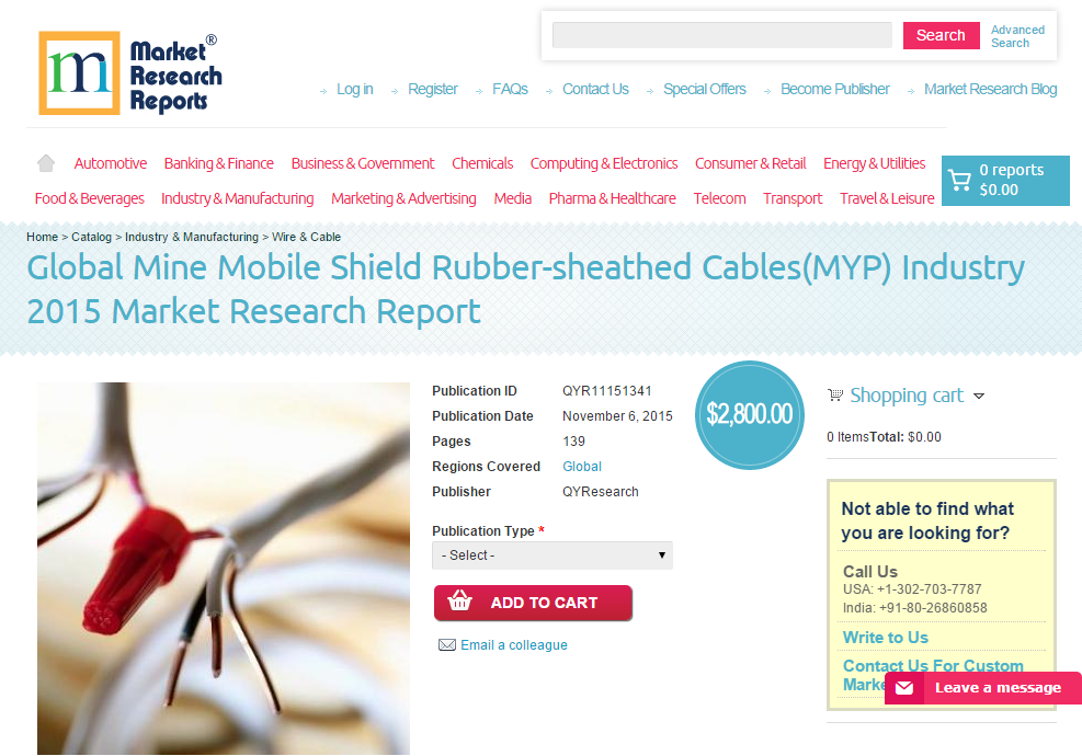 Global Mine Mobile Shield Rubber-sheathed Cables(MYP)'