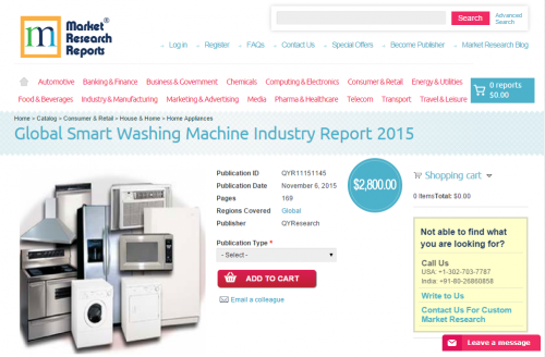 Global Smart Washing Machine Industry Report 2015'