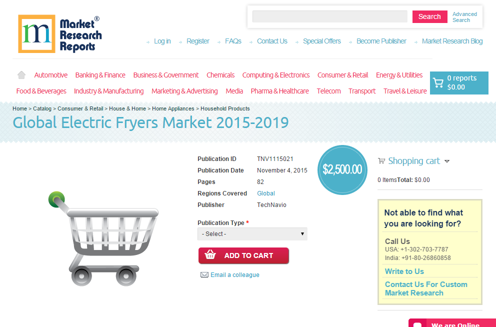 Global Electric Fryers Market 2015-2019