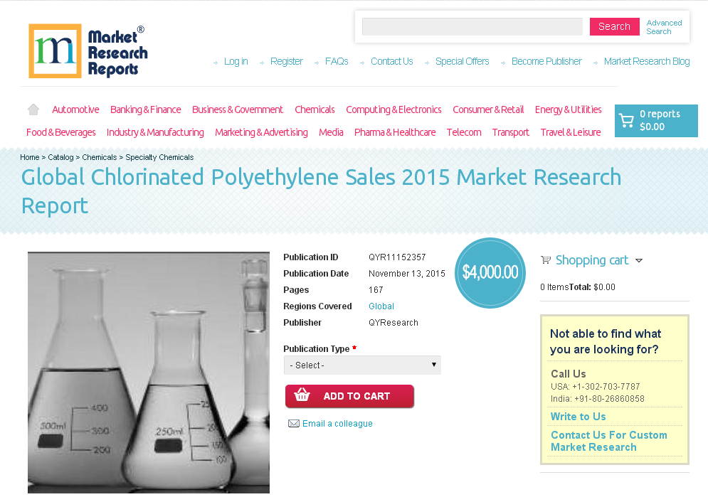 Global Chlorinated Polyethylene Sales 2015