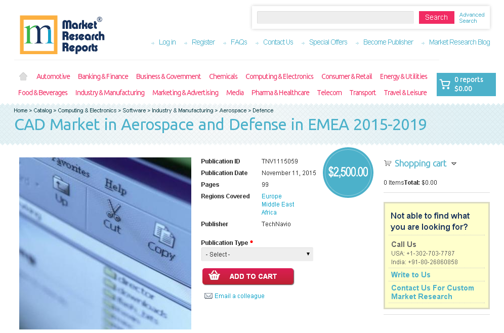 CAD Market in Aerospace and Defense in EMEA 2015-2019