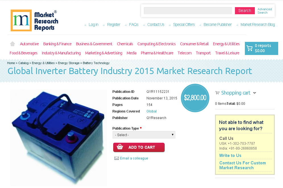 Global Inverter Battery Industry 2015