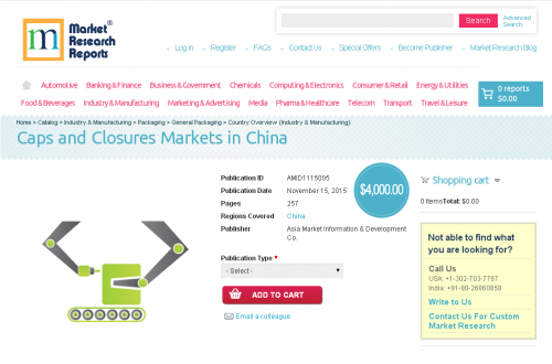 Caps and Closures Markets in China'