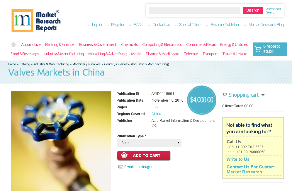 Valves Markets in China'