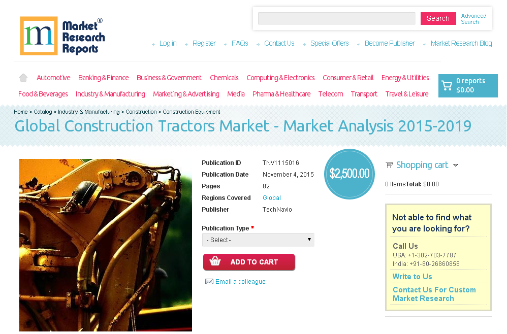 Global Construction Tractors Market - Market Analysis 2015'