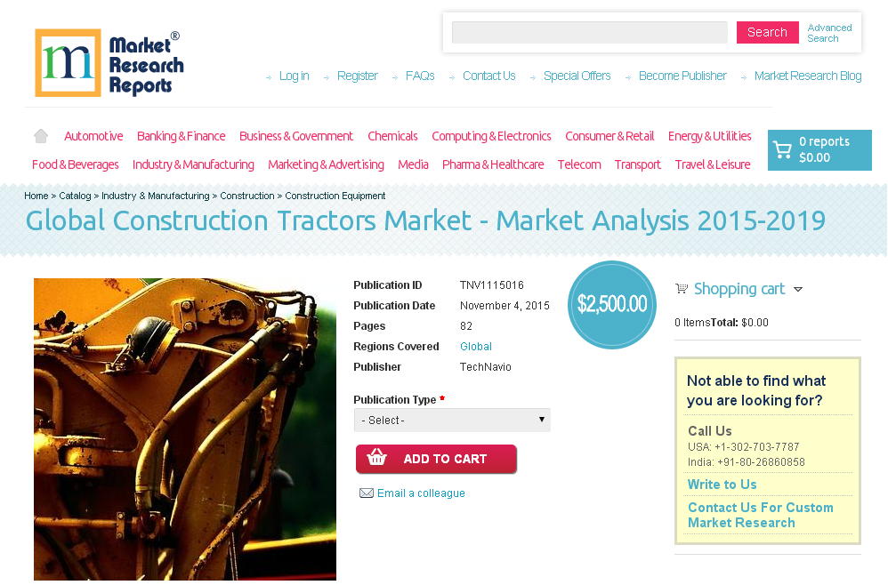 Global Construction Tractors Market - Market Analysis 2015