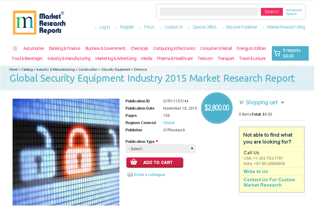 Global Security Equipment Industry 2015'