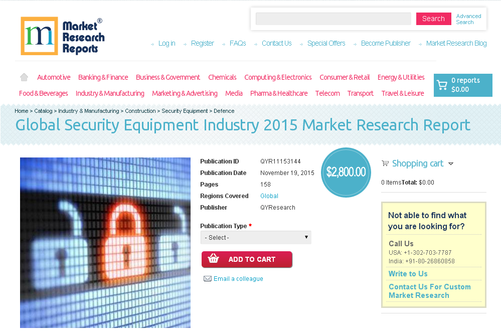 Global Security Equipment Industry 2015