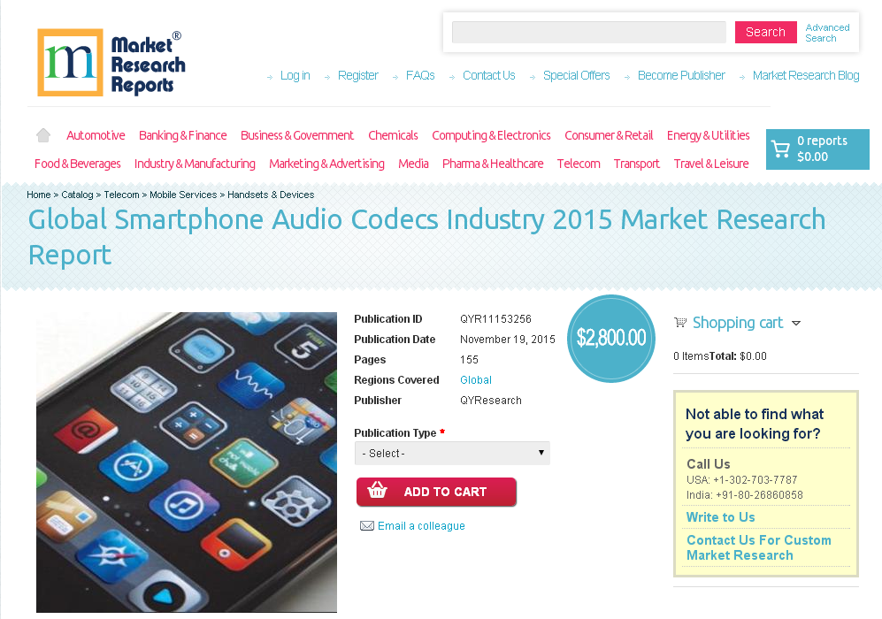 Global Smartphone Audio Codecs Industry 2015'