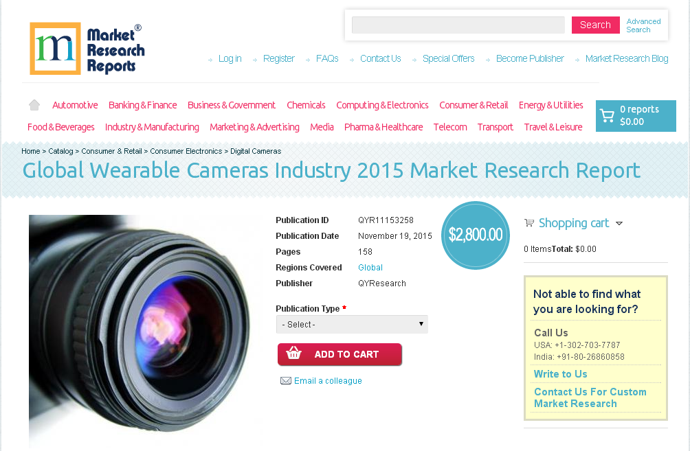 Global Wearable Cameras Industry 2015'