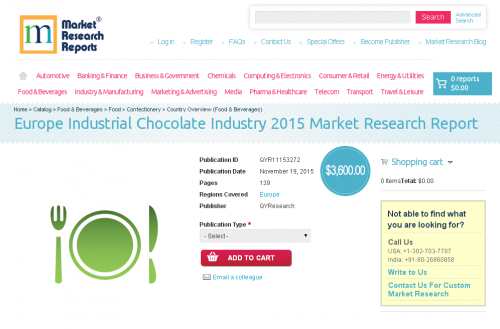 Europe Industrial Chocolate Industry 2015'