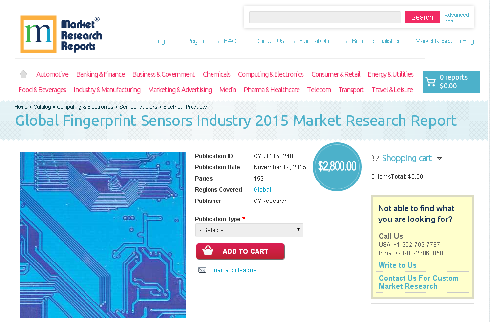 Global Fingerprint Sensors Industry 2015'