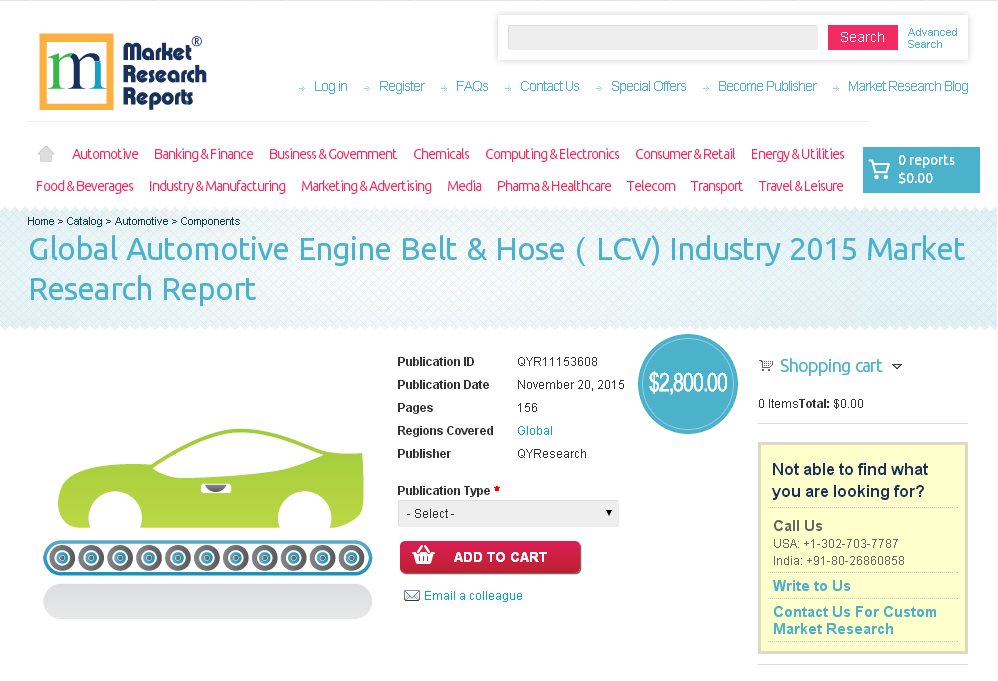 Global Automotive Engine Belt &amp;amp; Hose (LCV) Industry'