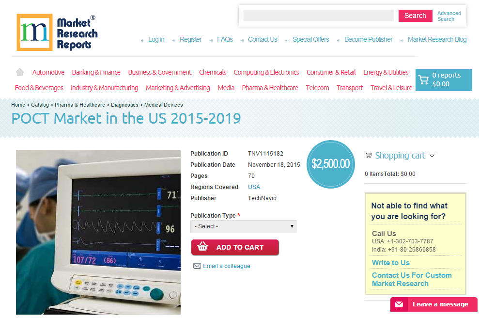 POCT Market in the US 2015 - 2019