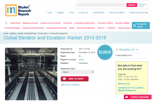 Global Elevator and Escalator Market 2015 - 2019'