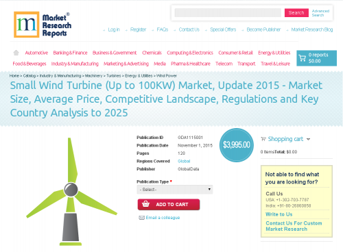Small Wind Turbine (Up to 100KW) Market, Update 2015'