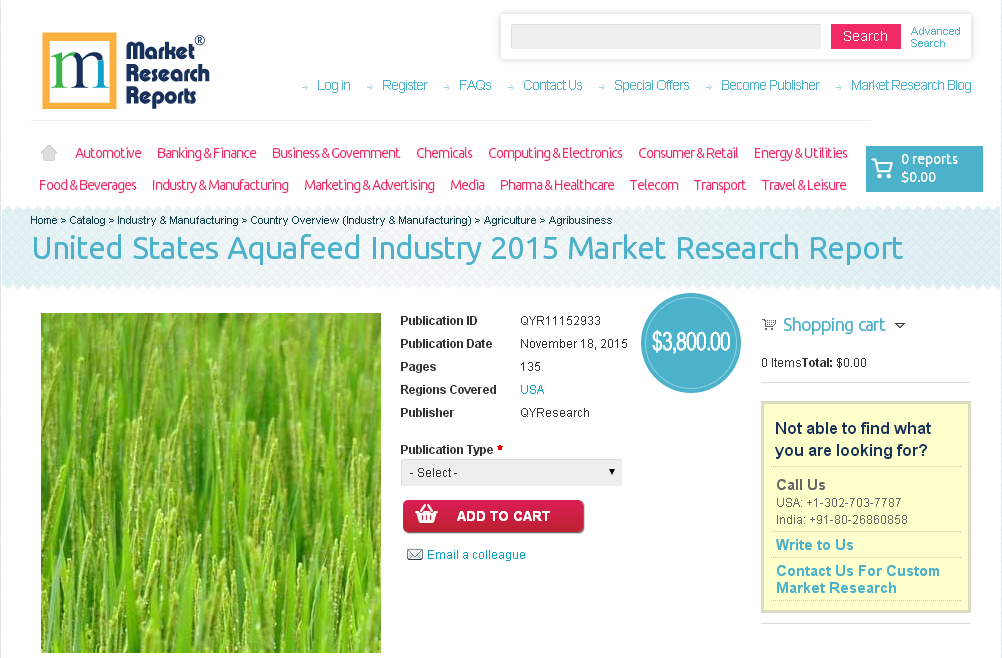 United States Aquafeed Industry 2015