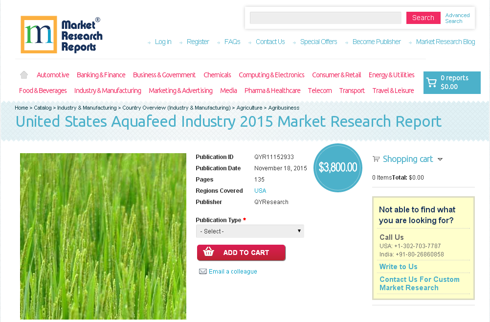 United States Aquafeed Industry 2015'