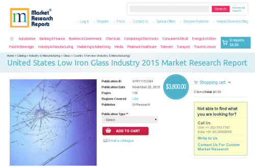United States Low Iron Glass Industry 2015'