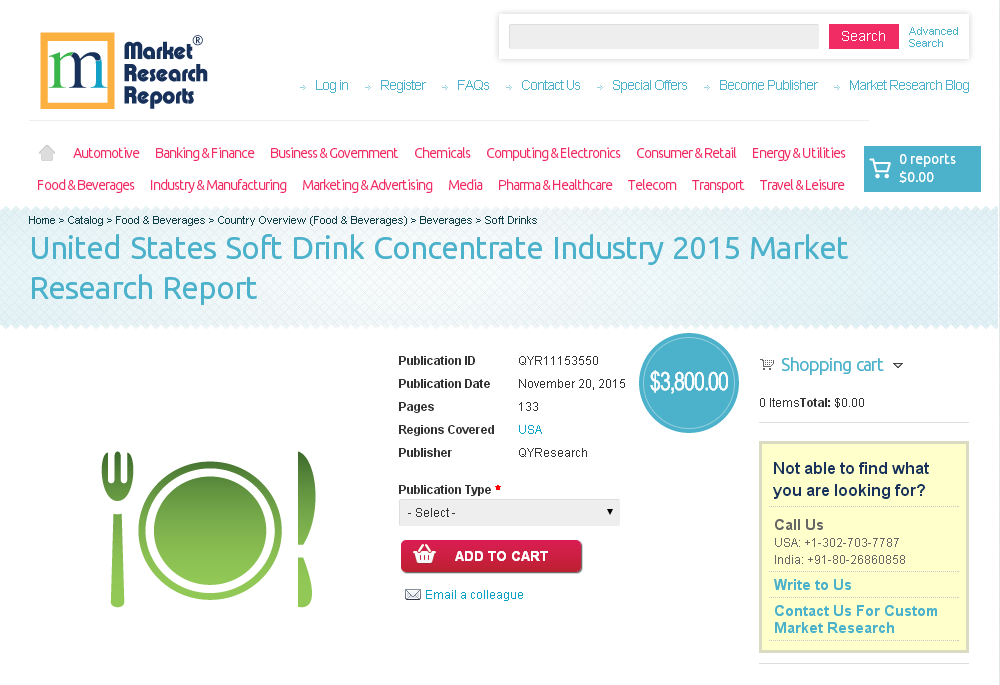 United States Soft Drink Concentrate Industry 2015'