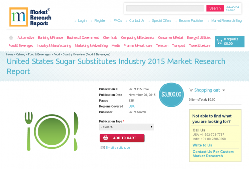 United States Sugar Substitutes Industry 2015'