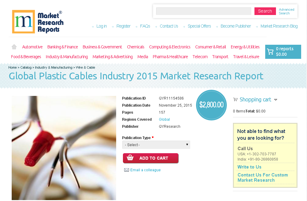 Global Plastic Cables Industry 2015