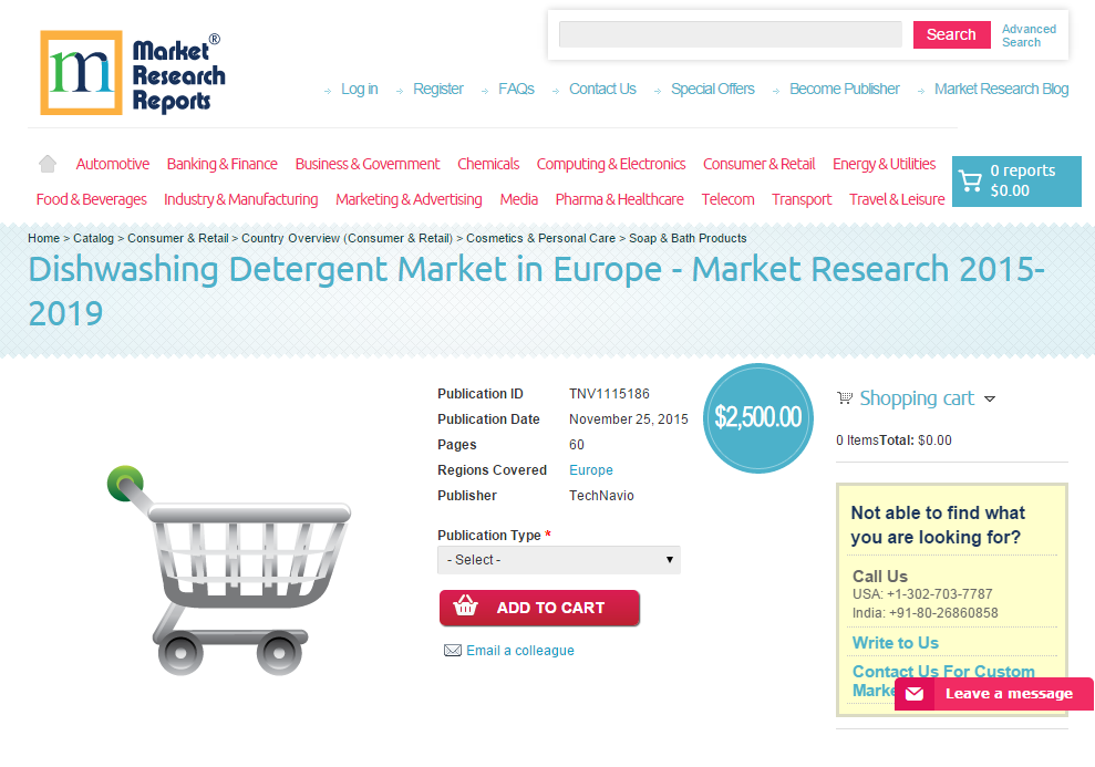 Dishwashing Detergent Market in Europe'