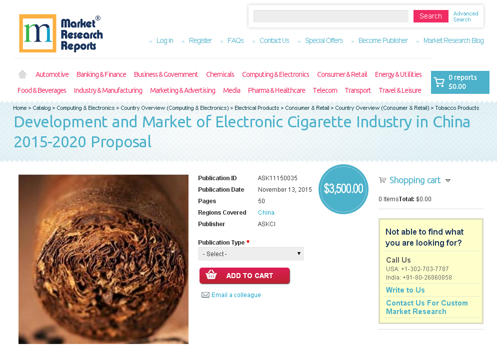 Development and Market of Electronic Cigarette Industry'