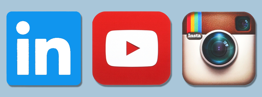 youtube, linkedin, instagram