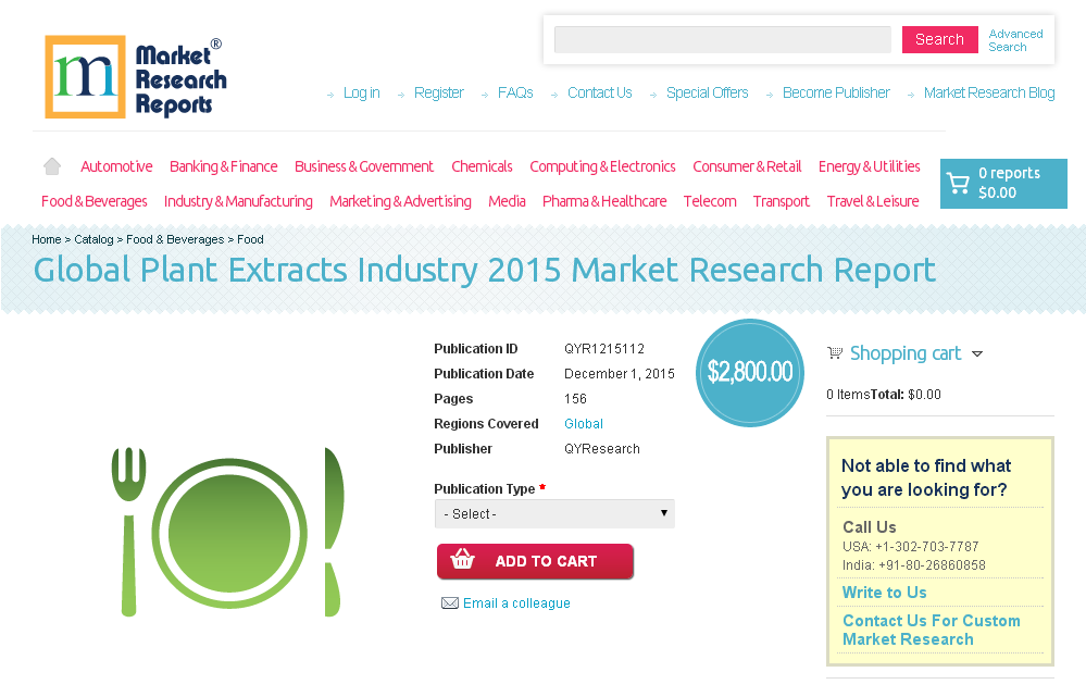 Global Plant Extracts Industry 2015'