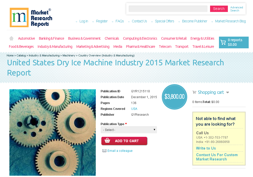 United States Dry Ice Machine Industry 2015'