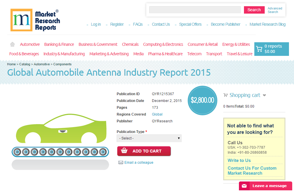 Global Automobile Antenna Industry Report 2015'