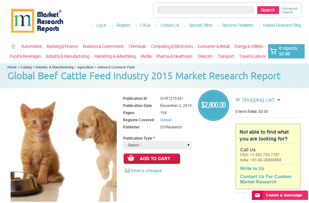 Global Beef Cattle Feed Industry 2015