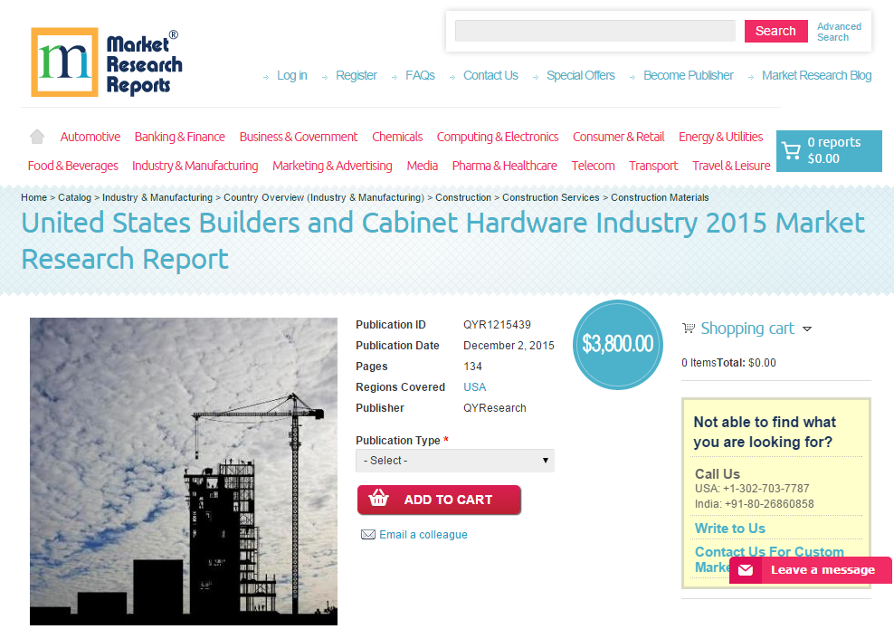 United States Builders and Cabinet Hardware Industry 2015'