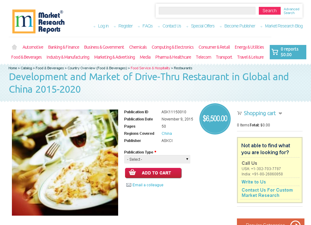 Development and Market of Drive-Thru Restaurant'