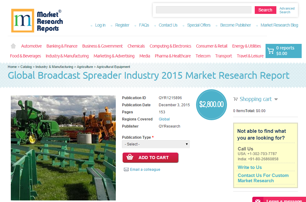 Global Broadcast Spreader Industry 2015