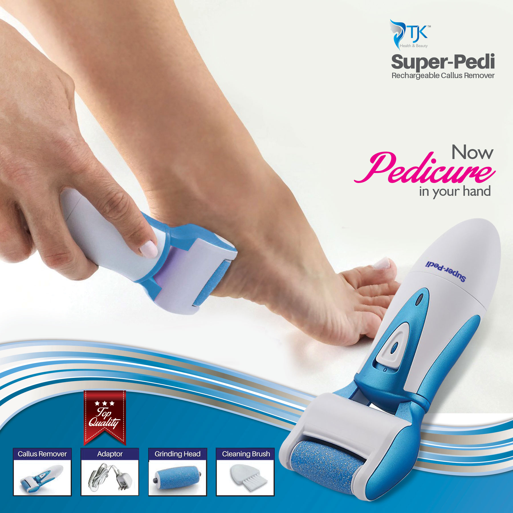 TJK Health and Beauty Super-Pedi Rechargeable Callus Remover