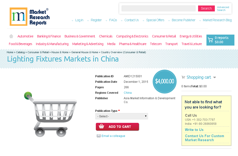 Lighting Fixtures Markets in China'