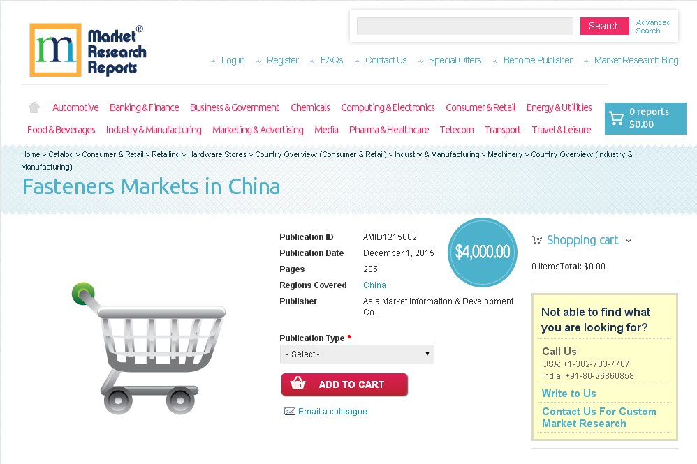 Fasteners Markets in China'