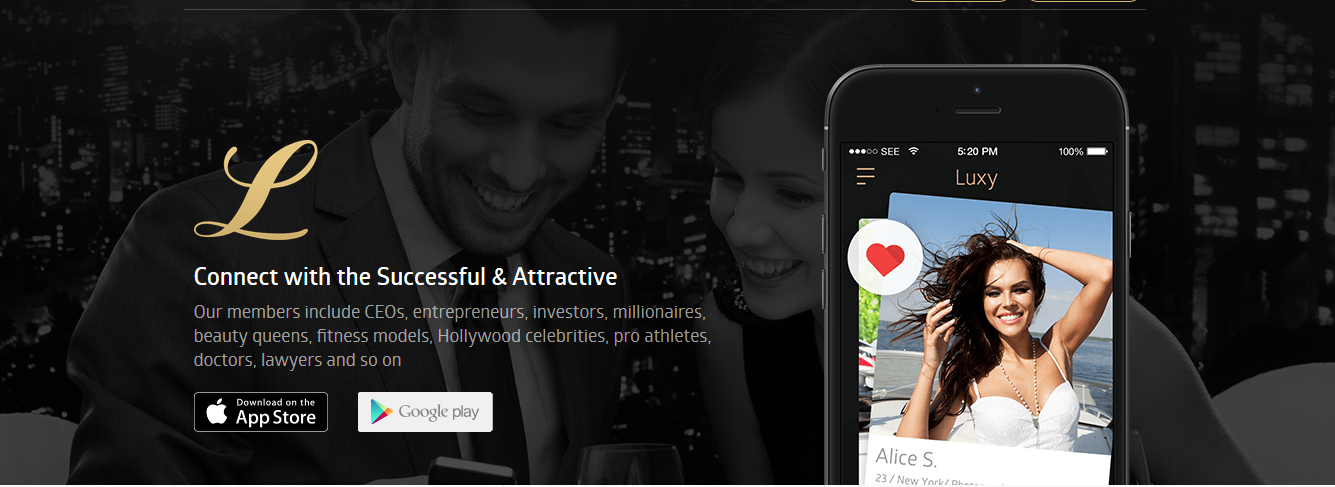 Luxy app now available in the Apple Store and on Google Play'