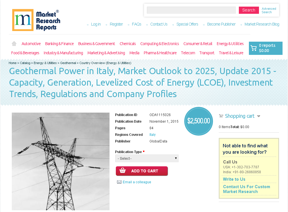 Geothermal Power in Italy, Market Outlook to 2025'