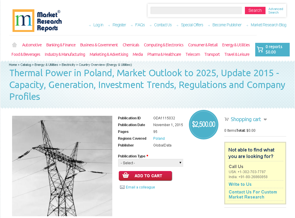 Thermal Power in Poland, Market Outlook to 2025, Update 2015'