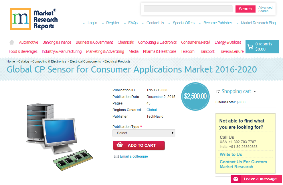 Global CP Sensor for Consumer Applications Market 2016-2020