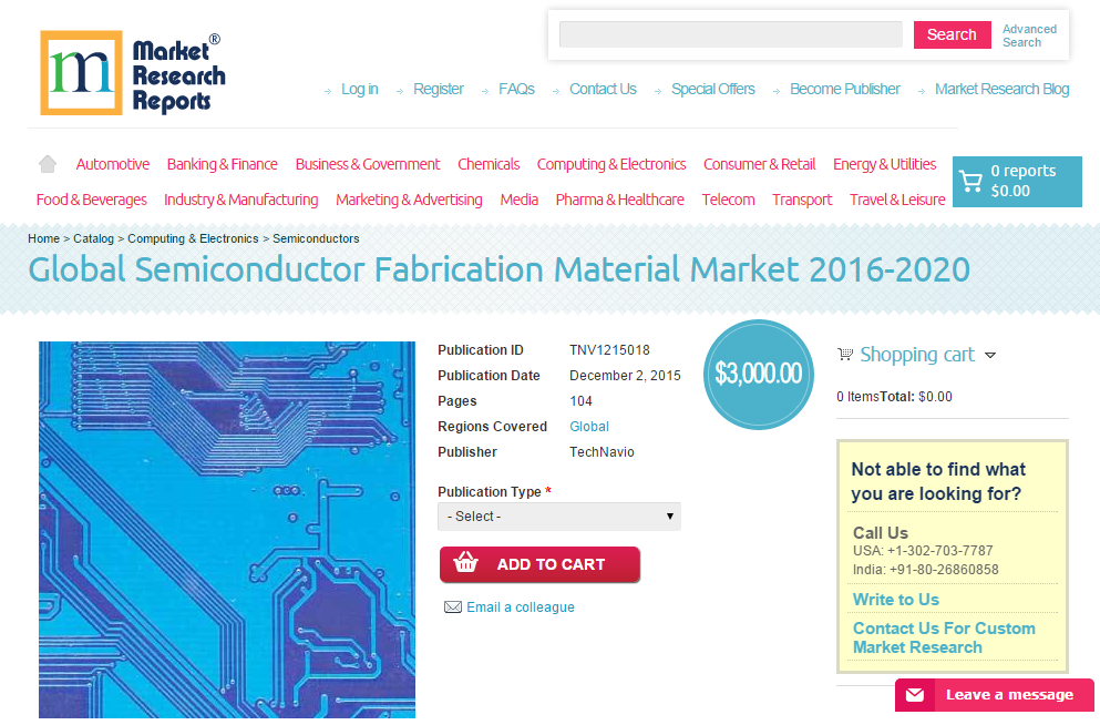 Global Semiconductor Fabrication Material Market 2016-2020