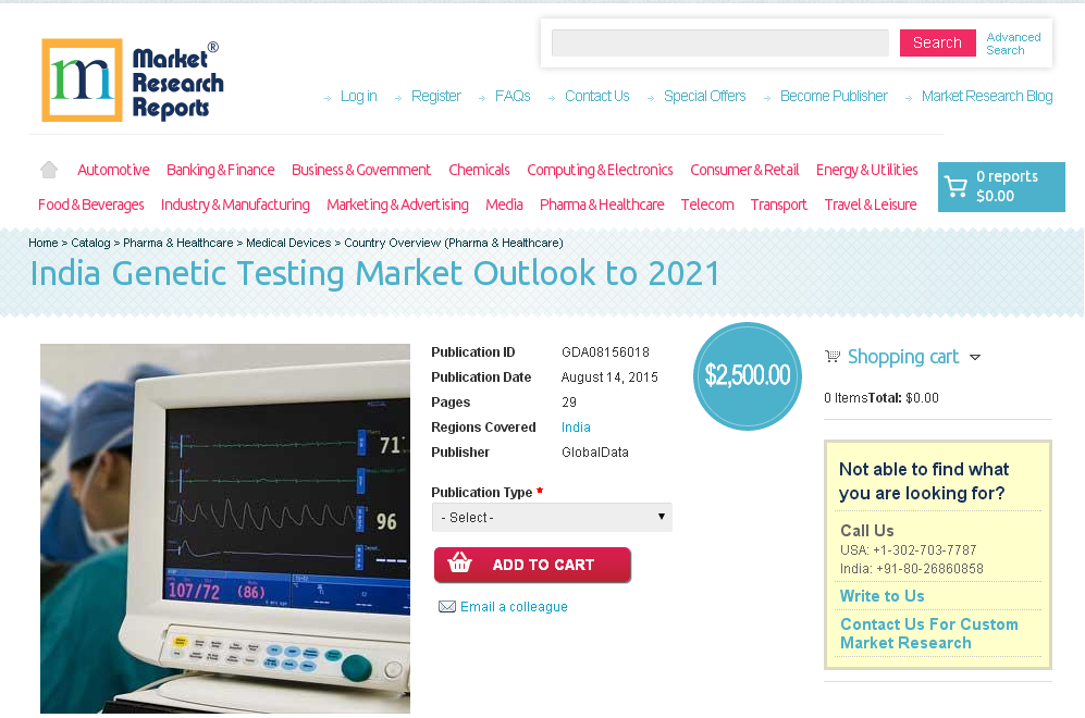 India Genetic Testing Market Outlook to 2021'