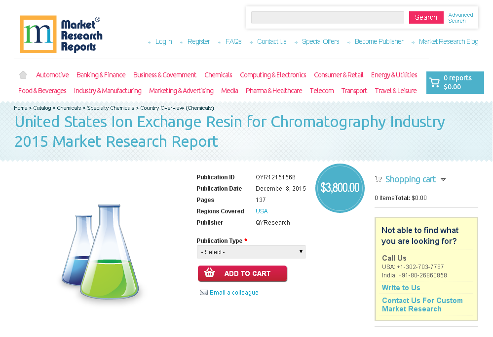 United States Ion Exchange Resin for Chromatography Industry