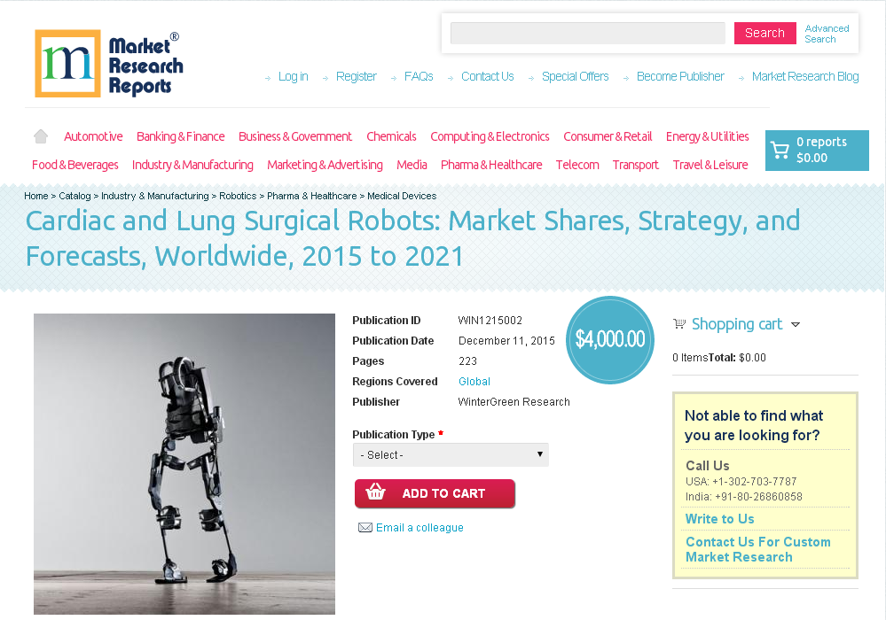 Cardiac and Lung Surgical Robots: Market Shares, Strategy'