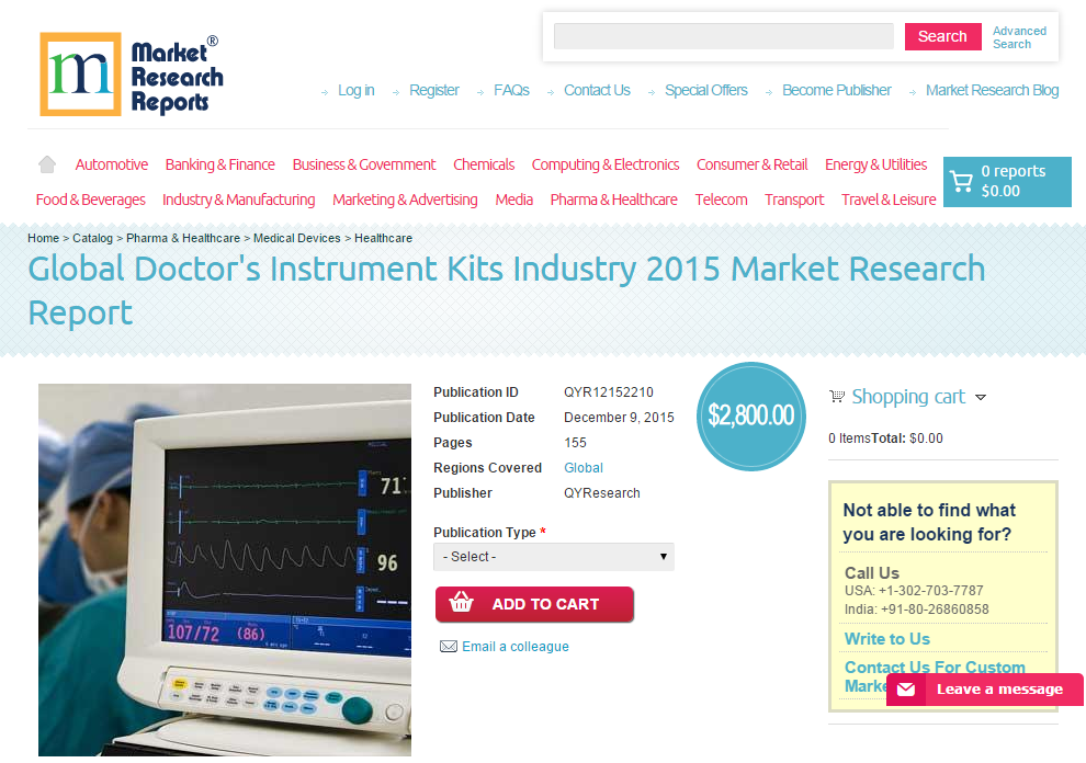 Global Doctor's Instrument Kits Industry 2015'