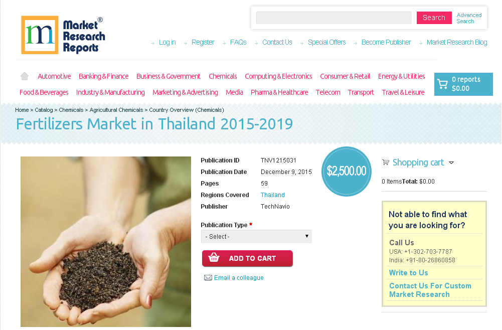 Fertilizers Market in Thailand 2015 - 2019'