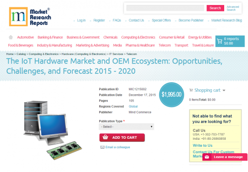 The IoT Hardware Market and OEM Ecosystem 2015'
